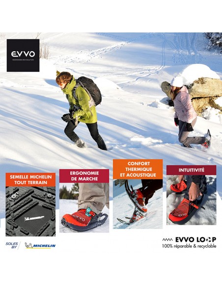 Evvo Snowshoe 3 Cloutées Bleu / Noir Raquettes à neige : Snowleader